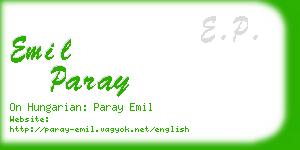 emil paray business card